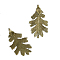 Tibetan Style Alloy Pendants, Leaf, Antique Bronze, 49x26mm
