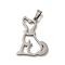 Non-Tarnish 304 Stainless Steel Pendants, Laser Cut, Dog Charm, Stainless Steel Color, 27x19x1mm, Hole: 6x3mm