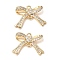 Brass Micro Pave Clear Cubic Zirconia Connector Charms, Bowknot, Real 18K Gold Plated, 12.5x17.5x3.5mm, Hole: 1.2mm