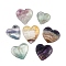 Natural Fluorite Carved Heart Figurines Statues for Home Desktop Decoration, 58~85x63~77x11~15.5mm