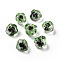 Handmade Lampwork Fruit Beads, Luminous, Glow in the Dark, Persimmon, Black, 15x12x12mm, Hole: 1.5~1.6mm