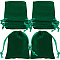 Velvet Jewelry Drawstring Gift Bags, Rectangle, Dark Green, 9x7x0.35cm, about 25pcs/bag