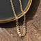 304 Stainless Steel Boston Link Chain Necklace, Real 18K Gold Plated, 16~16-1/8 inch(40.8~41cm)