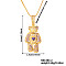 Cute Cartoon Brass Cubic Zirconia Bear Pendant Necklaces, Purple, 15.75 inch(40cm)