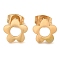 304 Stainless Steel Stud Earrings, Golden, Flower, 8.5x9mm