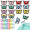 Butterfly Silicone Knitting Needle Stoppers, Knitting Needle Point Protectors, for Knitting Needles Crocheting Projects, Mixed Color, Silicone Beads: 20x31x8mm, Hole: 3mm, 14pcs, Eyeglass Holders: 21x4.5mm, 48pcs