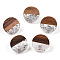 Resin & Walnut Wood Flat Round Stud Earrings with 304 Stainless Steel Pin for Women, Silver, 18mm, Pin: 0.7mm