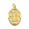 Virgin Mary Brass Micro Pave Cubic Zirconia Pendants, Cadmium Free & Lead Free, Long-Lasting Plated, Rack Plating, Real 18K Gold Plated, Oval, 20.5x14x2.5mm, Hole: 3.5mm