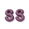 Spray Painted Alloy Pendants, Rubberized Style, Purple, Letter S, 22x15x6mm, Hole: 1.5mm