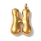 Ion Plating(IP) 304 Stainless Steel Pendants, Balloon Letter Charm, Golden, Letter H, 25.5x16.5x6mm, Hole: 2mm