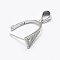 Anti-Tarnish Rhodium Plated 925 Sterling Silver Micro Pave Cubic Zirconia Pendant Bails, Ice Pick & Pinch Bails, Triangle, Platinum, 15x6.5x13mm, Hole: 3.5x5mm, pin: 0.6mm