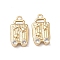 Brass Clear Cubic Zirconia Pendants, Luggage Cases Charms, Real 18K Gold Plated, 16x9x3mm, Hole: 1.4mm