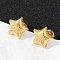 304 Stainless Steel Stud Earrings, Ion Plating(IP), Star, Real 14K Gold Plated, 12x12mm