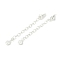 Brass Ends with Chains, Flat Round with Human, 925 Sterling Silver Plated, 72mm, Hole: 2.5mm