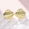 Brass Stud Earrings, Shell Shape, Real 18K Gold Plated, 17x18mm