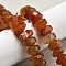 Natural Agate Beads Strands, Dyed & Heated, Faceted, Rondelle, Sienna, 15~17x15~17x9~11mm, Hole: 1.2mm, about 19~21pcs/strand, 6.89''~7.48''(17.5~19cm)