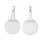 201 Stainless Steel Pendants, Ping Pong Table Tennis Racket, Laser Cut, Stainless Steel Color, 42x25x4mm, Hole: 4x5mm