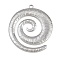 304 Stainless Steel Pendants, Vortex Charm, Anti-Tarnish, Stainless Steel Color, 48x42x2.5mm, Hole: 3mm