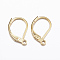 316L Surgical Stainless Steel Leverback Earring Findings, with Loops, Real 18K Gold Plated, 15x10x2mm, Hole: 1.4mm