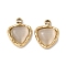304 Stainless Steel Charms, Triangle Charm, with Cat Eye, Real 14K Gold Plated, 11x9x3mm, Hole: 1.2mm