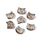 Picasso Transparent Glass Beads, Cat, Camel, 8~8.5x9.5~10x5.5~6mm, Hole: 1mm, About 750pcs/pound