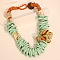 Acrylic and CCB Plastic Ring Beaded Waxed Cord Necklaces for Women, Aquamarine, 20.08 inch(51cm)