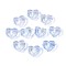 Transparent Glass Beads, Heart, Faceted, with Glitter Powder, Cornflower Blue, 13x14.5x8mm, Hole: 1.4mm & 1.5mm, about 606pcs/1000g