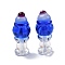 Handmade Lampwork Beads, Half Drilled, Ice Cream, Royal Blue, 27.5~28x11.5mm, Hole: 1.8mm
