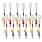 Alloy Enamel Mobile Straps, Accessories Decoration, Cat, Mixed Color, 11.7cm, 4color, 3pcs/color, 12pcs/set