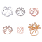 6Pcs 6 Styles Alloy Women Lady Girls Fashion Scarf Ring Buckle, with Rhinestone, Mixed Color, 1pc/style
