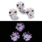 Luminous Polymer Clay Rhinestone Floral Ball Beads, with Acrylic Flower, for Beadable Pens Jewelry Keychain Making, Lavender, 20~23mm, Hole: 2~3mm