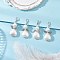 4Pcs 4 Styles ABS Plastic Imitation Pearl & Glass Pearl Heart Angel Pendant Decorations, with Alloy Wings & Lobster Claw Clasps, White, Antique Silver & Platinum, 47~49mm, 1pc/style