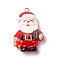 Christmas Opaque Resin Pendants, with Platinum Iron Loop, Santa Claus, 37x24.5x9mm, Hole: 2mm