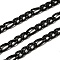 304 Stainless Steel Figaro Chains, Unwelded, PVD Vacuum Plating, Black, 6.5~9x4x1.8mm