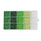 DIY 15 Grids ABS Plastic & Glass Seed Beads Jewelry Making Finding Beads Kits, Rondelle, Green, 2~4.5x1.5~4.5mm, Hole: 0.8~1.2mm