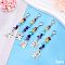 5Pcs Natural Magnesite & Amethyst & Green Aventurine & Red Aventurine & Red Jasper & Lapis Lazuli & Citrine Pendants Decorations, Angle, 89mm