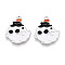 Halloween Theme Alloy and Enamel Pendants, Cadmium Free & Lead Free, Platinum, Ghost, 25x20x1mm, Hole: 1.5~1.6mm