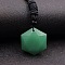 Natural Green Aventurine Pendant Necklaces, Hexagon, 20.08~31.50 inch(51~80cm)