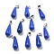 Natural White Jade Pendants, with Stainless Steel Snap On Bails, Drop, Dyed, 28~30x10~12mm, Hole: 6x4mm