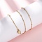 2.5MM 304 Stainless Steel Satellite Chain Necklaces, Real 14K Gold Plated, 17.09 inch(43.4cm)