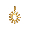 Sun Charms 304 Stainless Steel Pendants, Ion Plating(IP), Real 18K Gold Plated, 11x8mm