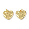 Brass Pendants, Cadmium Free & Lead Free, Heart, Real 18K Gold Plated, 17.5x18x2.5mm