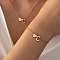 Heart Brass Pendant Necklaces & Charm Bracelets Sets, Golden, Letter C, 400mm