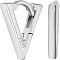 1 Pair Triangle Rhodium Plated 925 Sterling Silver Hoop Earrings, with 925 Stamp, Platinum, 13x15mm