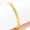 Teardrop Brass Cuff Bangles for Women, Rack Plating, Long-Lasting Plated, Cadmium Free & Lead Free, Real 18K Gold Plated, 1/4 inch(0.65cm), Inner Diameter: 2x2-1/4 inch(5.1x5.7cm)