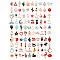 100Pcs 100 Style Alloy Enamel Pendants, Mixed Shapes, Light Gold, Mixed Color, 8~26x8~22x1~4mm, 1pc/style