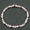 Natural Rose Quartz Bead Stretch Bracelets for Women, without Paper Card