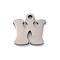 Non-Tarnish 201 Stainless Steel Charms, Laser Cut, Letter Charm, Letter W, 10.5x10.5x1mm, Hole: 1.2mm