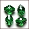 Imitation Austrian Crystal Beads, Grade AAA, K9 Glass, Faceted, Bicone, Green, 6x9.5mm, Hole: 0.7~0.9mm