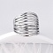 304 Stainless Steel Open Cuff Rings for Women, Stainless Steel Color, 16mm
